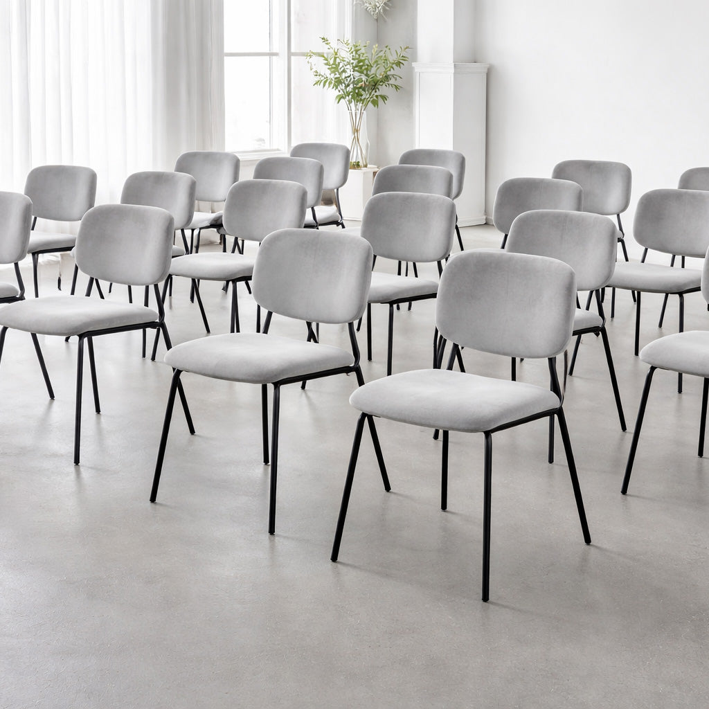 Silla Silavi terciopelo gris