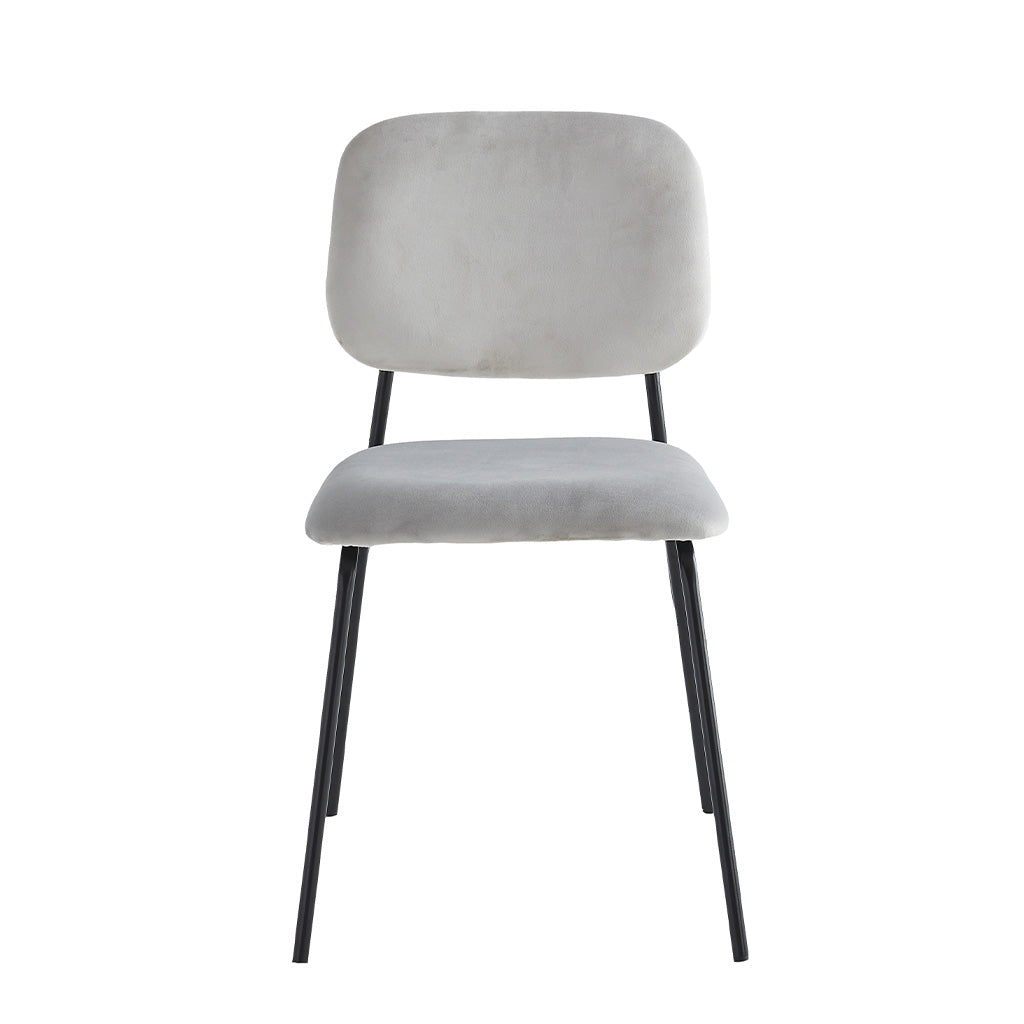 Silla Silavi terciopelo gris